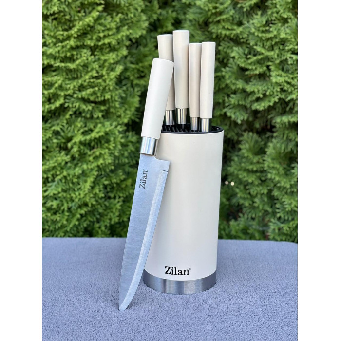 Набор ножей на подставке Zilan ZLN1610 Beige