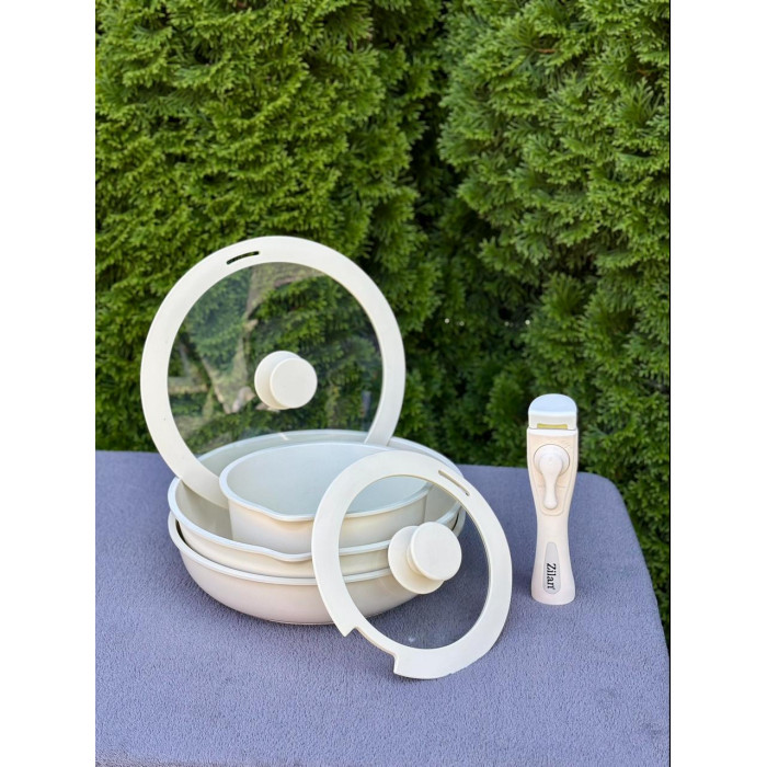 Набор посуды с крышками Zilan ZLN0965 Beige
