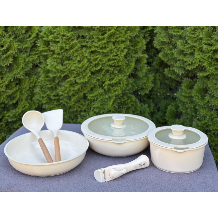 Набор посуды с крышками Zilan ZLN0965 Beige