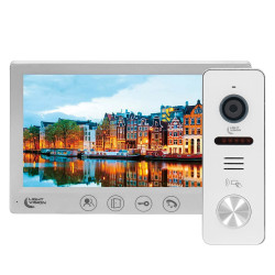 Комплект відеодомофону Light Vision: відеодомофон 7" AMSTERDAM FHD White та відеопанель 2Mp RIO FHD(RF) White