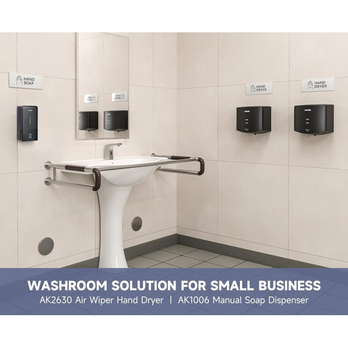 Настінний диспенсер для рідкого мила AIKE AK1007F Black