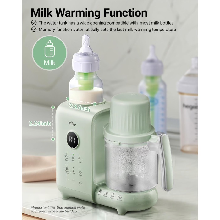 Прилад для приготування дитячого харчування (Кухонна машина) BEAR BFP-1500E Baby Food Maker Green