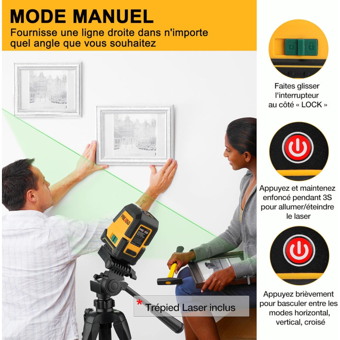 Універсальний лазерний нівелір (рівень) Prexiso PLC30GLIT з триножкою