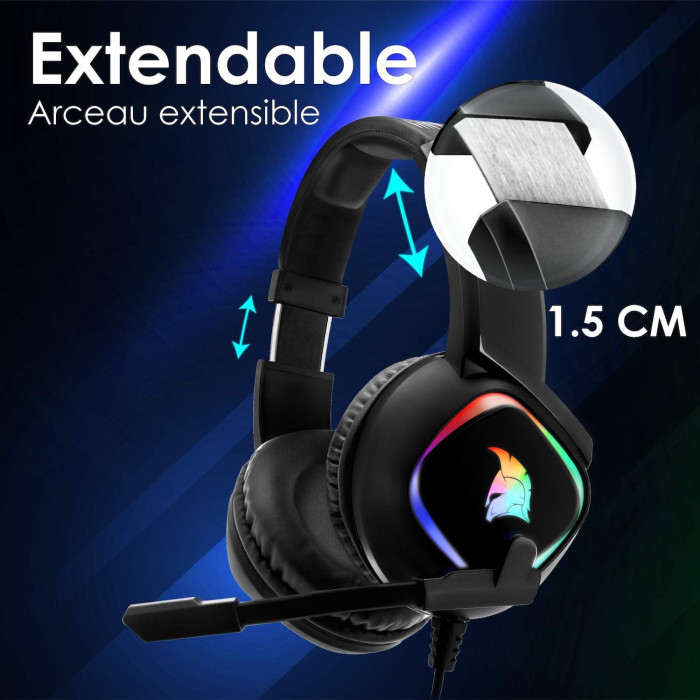 Ігрові навушники з мікрофоном EMPIRE GAMING Dark Rainbow G-HD10 Black