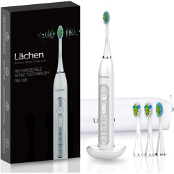 Электрическая зубная щетка Lächen Sonic RM-T8B White с 4 сменными насадками
