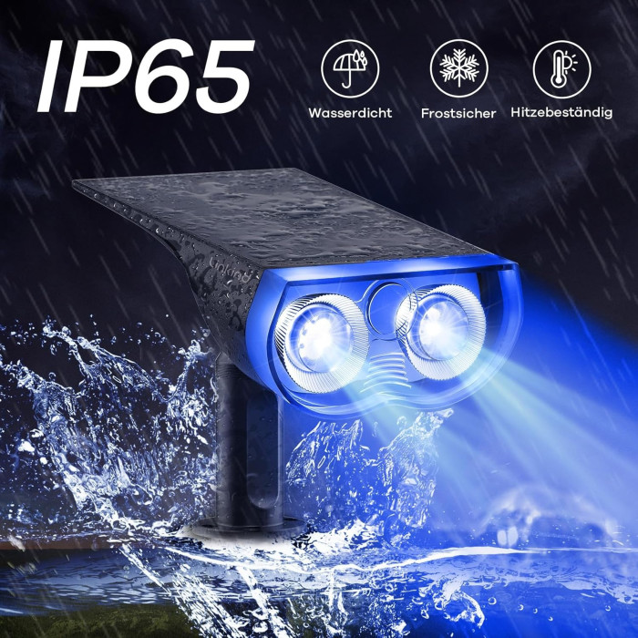 Набір зовнішніх світильників на сонячних батареях Linkind 2 Pcs Black з кольоровими RGB світлодіодами