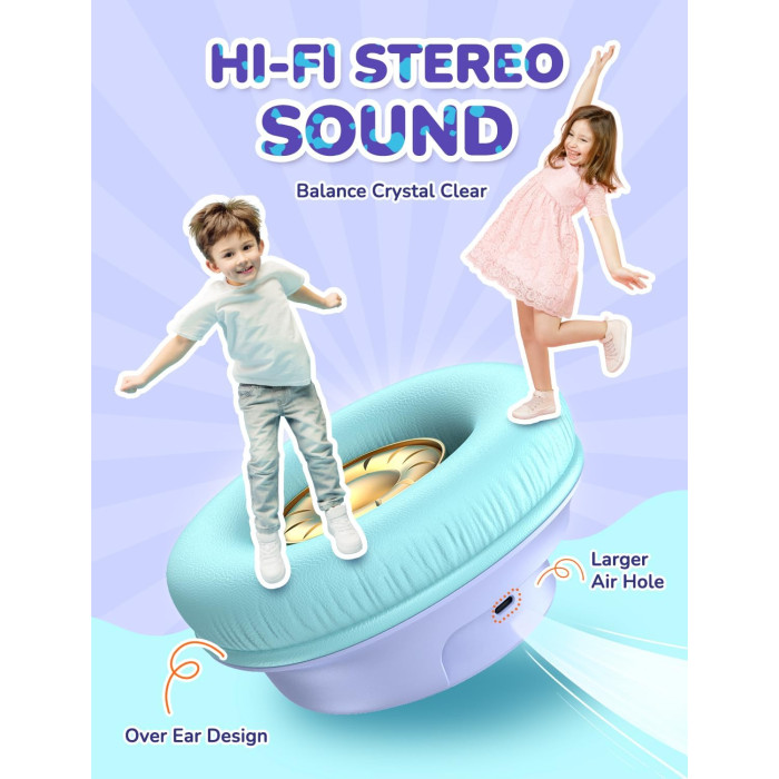 Бездротові дитячі накладні навушники iClever BTH18