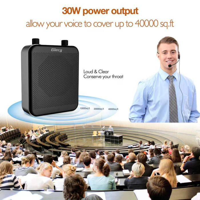 Портативний підсилювач голосу Giecy G300 Black