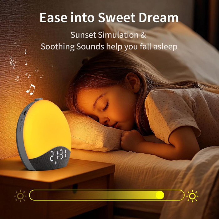 Світловий будильник Ecozy AC-SCE60A Sunrise Alarm Clock bluetooth-динамік з імітацією сходу та заходу сонця