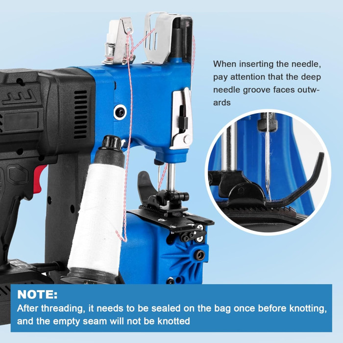 Портативна машина для зашивання мішків MXBAOHENG GK9-700D із 2 батареями