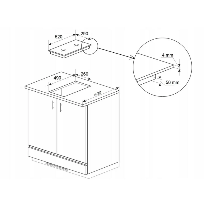 Індукційна варильна поверхня VOV VIC-2219 Black