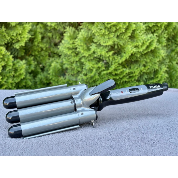Потрійна плойка (Стайлер) для завивки волосся Floria ZLN9419 Grey