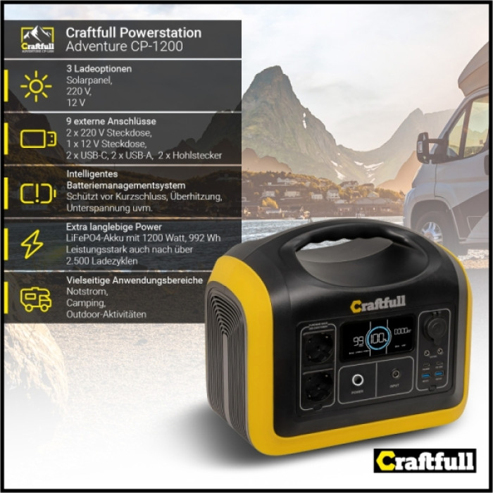 Портативна зарядна станція Craftfull CP-1200