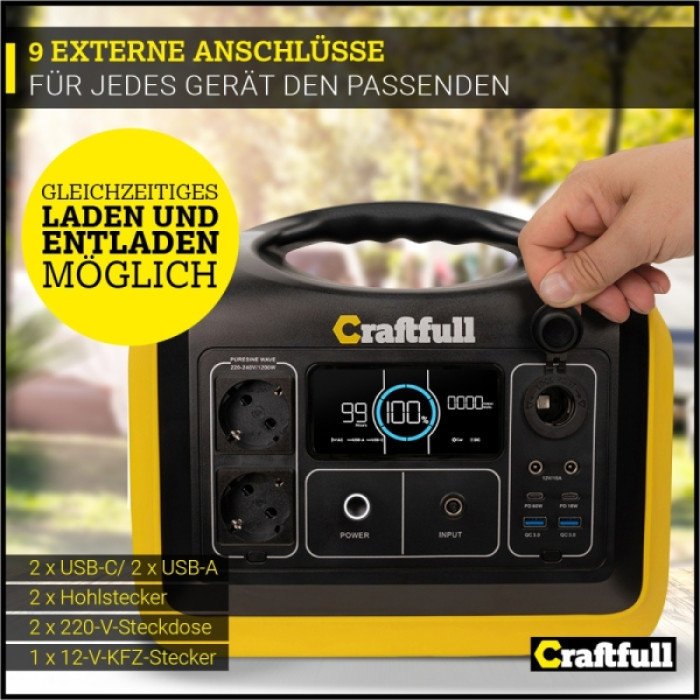 Портативна зарядна станція Craftfull CP-1200