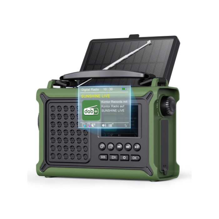 Портативне радіо з ліхтариком на сонячній батареї Rocam CR1030DAB
