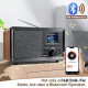 Цифрове ретро-радіо (Радіоприймач) Wholeoe Radio D-02 з дерева з пультом управління