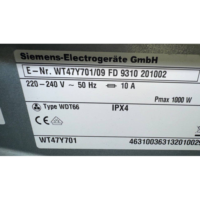 Сушильна машина Siemens iQ800 WT47Y701 Б/В