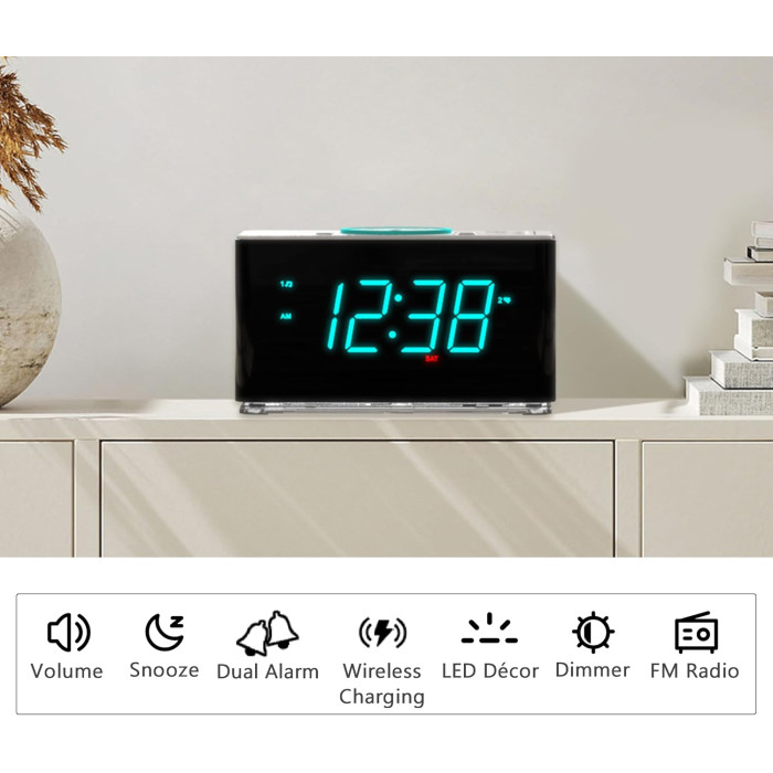 Будильник-радіо iTOMA 207 з бездротовою зарядкою