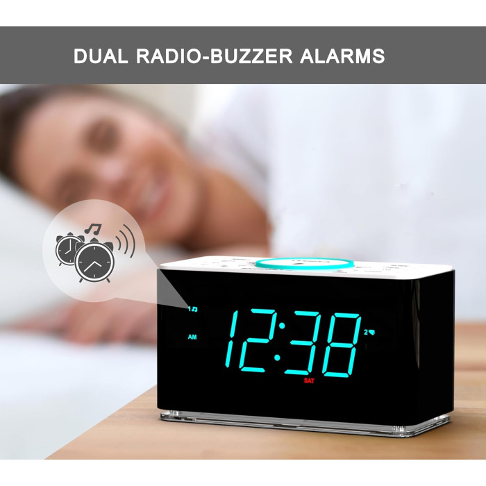 Будильник-радіо iTOMA 207 з бездротовою зарядкою