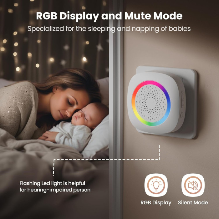 Бездротова система з датчиком руху та звуковим оповіщенням TECKNET TK-WD009 White