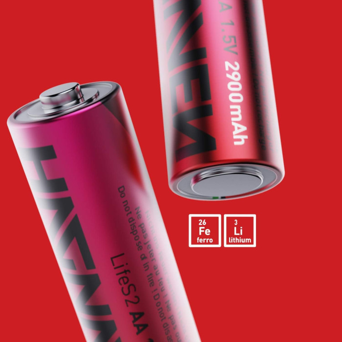Висококапацитетні батареї Hagnaven 2900mAh 1.5V 8PCS Red