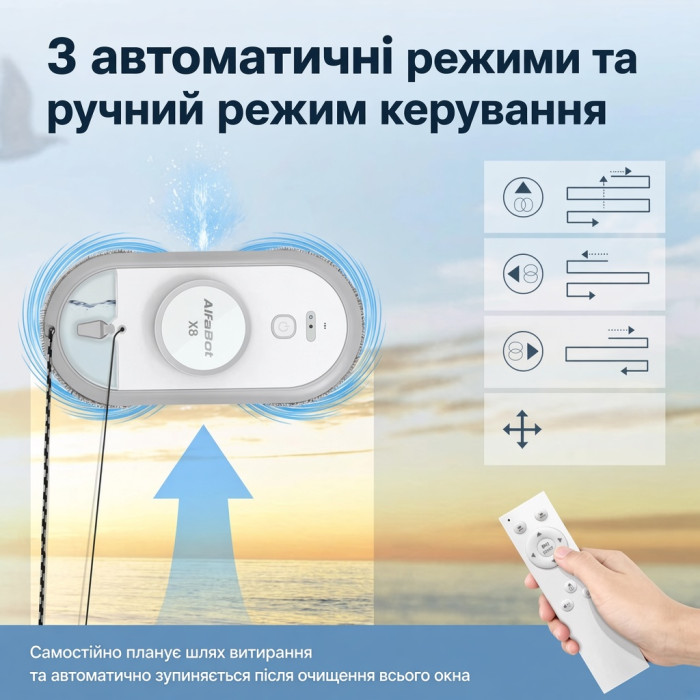 Робот-мийник вікон AlfaBot X8 з двостороннім розпиленням Б/В