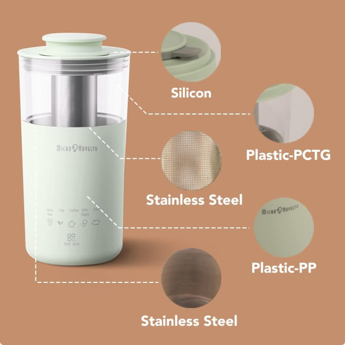 Спінювач молока та приготування чаю (Капучінатор) 5в1 MicroNovelty NC610 MilkTea Mug