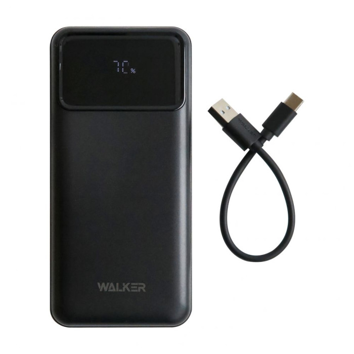 Повербанк (УМБ) зовнішній акумулятор WALKER WB-620 20000mAh Чорний (Black)