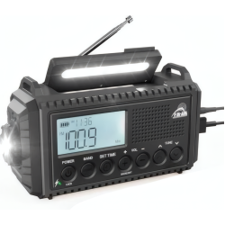 Портативне радіо з ліхтариком на сонячній батареї Rocam CR1009 Ultra Black