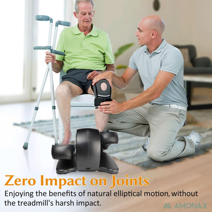 Еліптичний тренажер для ніг та кардіо-вправ Amonax TD001S-22 Black