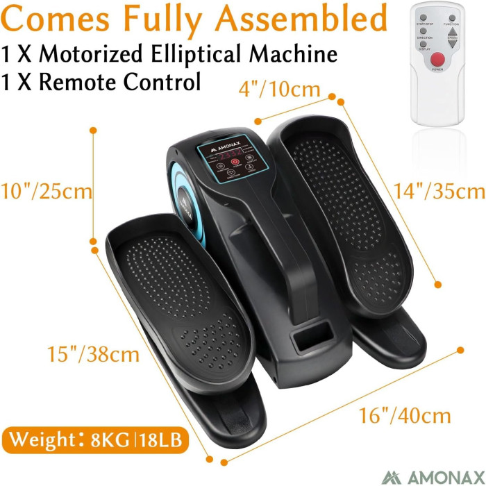 Еліптичний тренажер для ніг та кардіо-вправ Amonax TD001S-22 Black