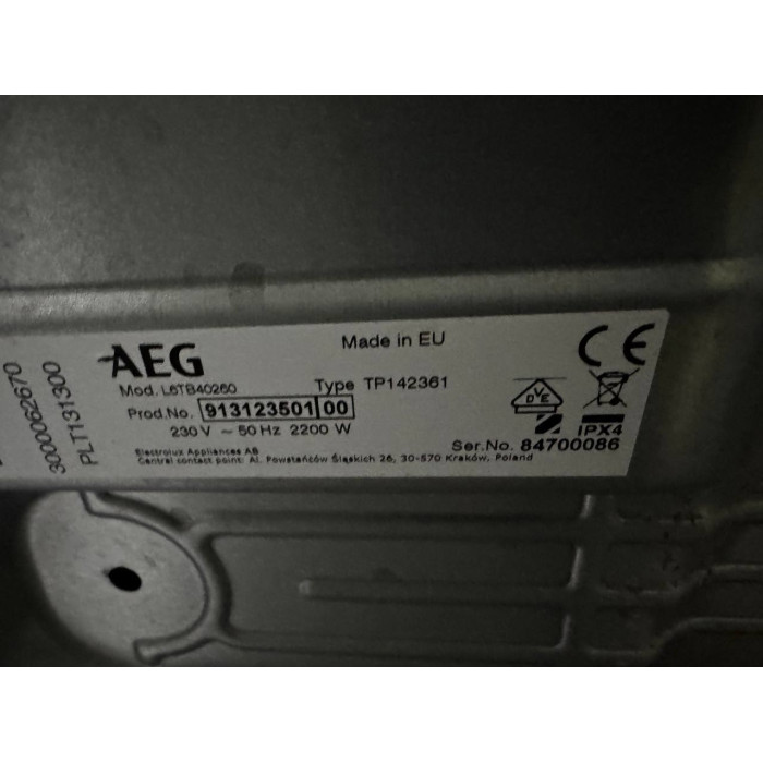 Пральна машина AEG lavamat 6000 Series ProSense L6TB40260 Б/В