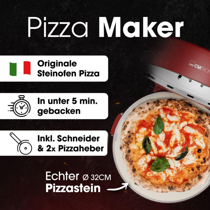 Електропіч для піци Clatronic Pizzamaker PM 3787 Red