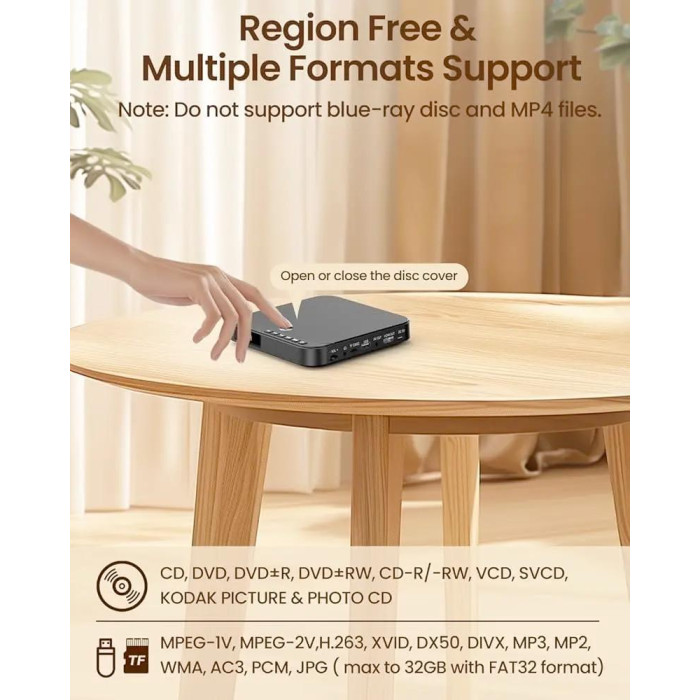 Портативний міні-DVD-плеєр Desobry MD115B Black