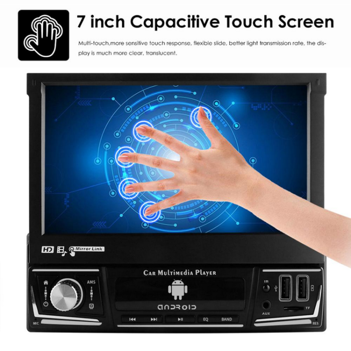 Універсальна автомобільна магнітола Hizpo із сенсорним екраном, Android та підтримкою CarPlay/GPS-навігації