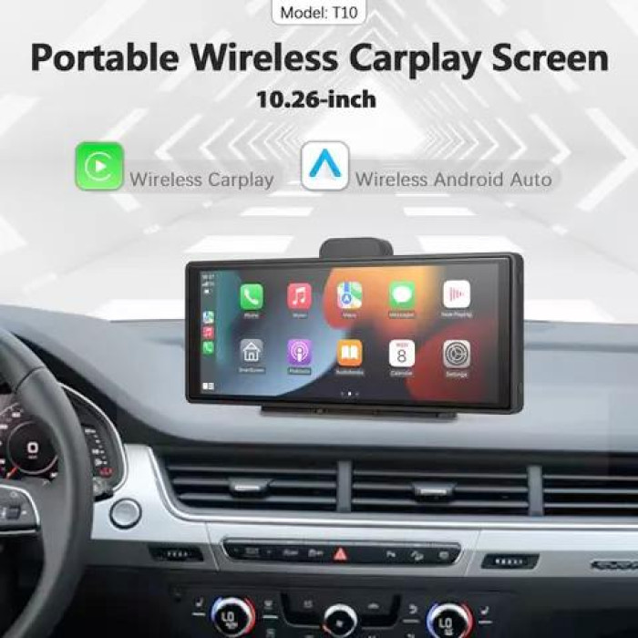Універсальний мультимедійний екран з CarPlay та Android Auto Atoppv T379D Black