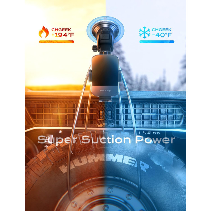 Автомобільний бездротовий зарядний утримувач CHGeek M12 Black