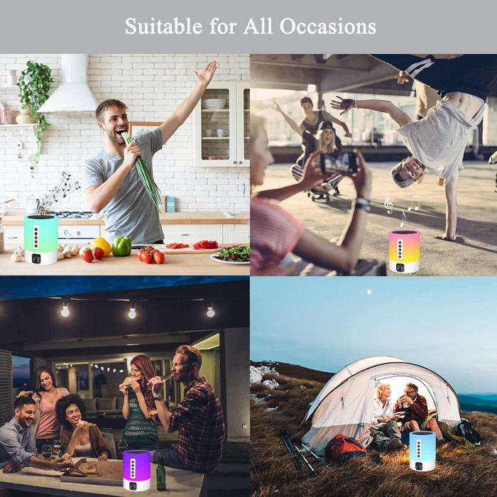 Bluetooth-динамік з багатофункціональним нічником та будильником Bitswolee DY-29S