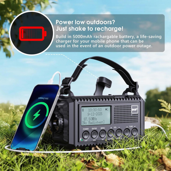 Багатофункціональне портативне радіо ROCAM CR1009PRO DAB Black