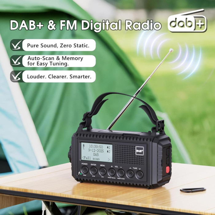 Багатофункціональне портативне радіо ROCAM CR1009PRO DAB Black