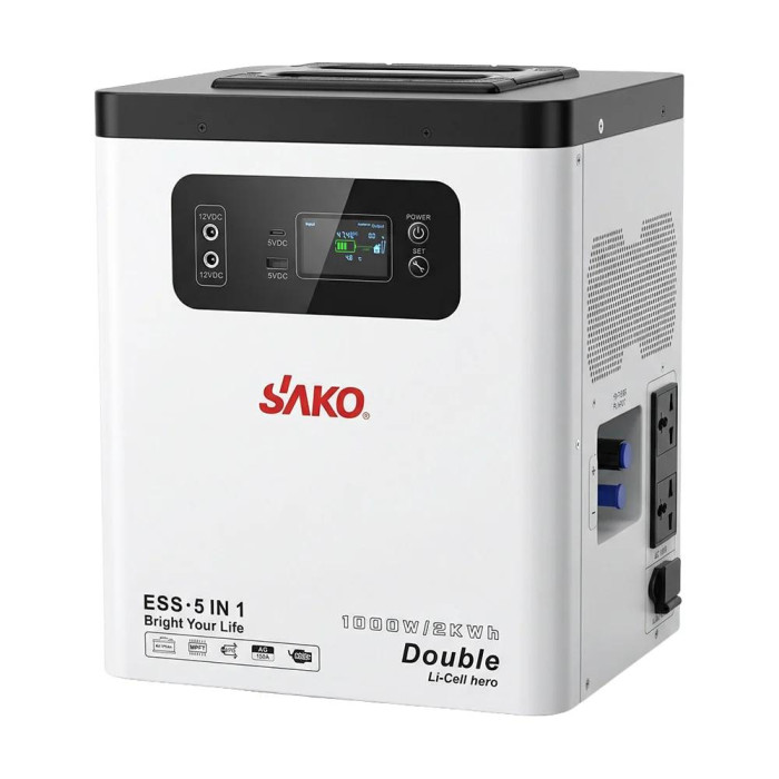 Портативна зарядна станція (інвертор та батарея) Sako Alpha-ESS-1000W/2KWh