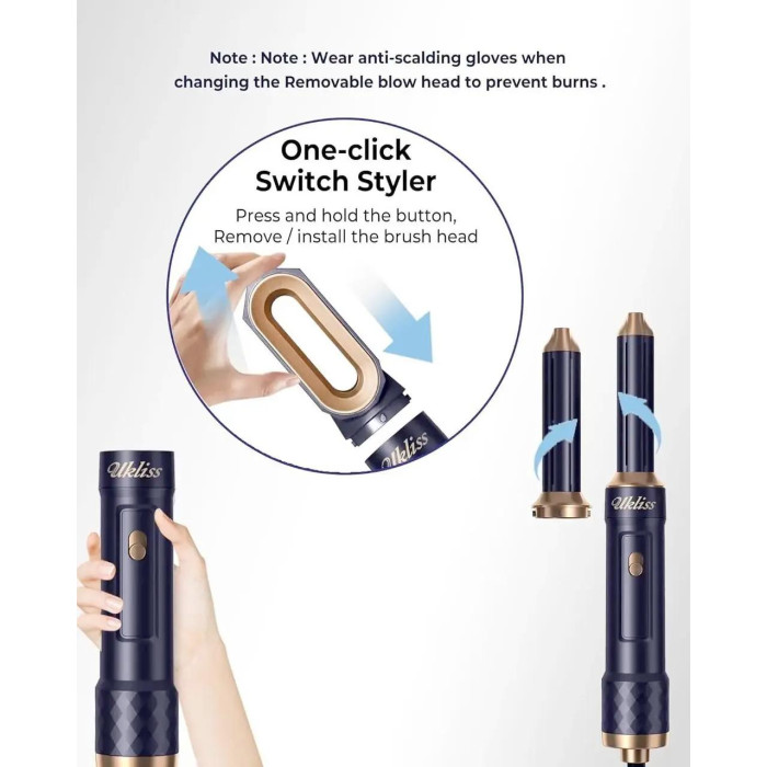 Фен-щітка 6 в 1 для укладання волосся Ukliss DE-622