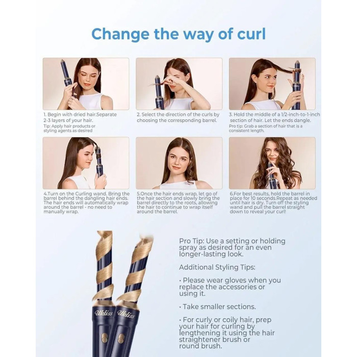 Фен-щітка 6 в 1 для укладання волосся Ukliss DE-622