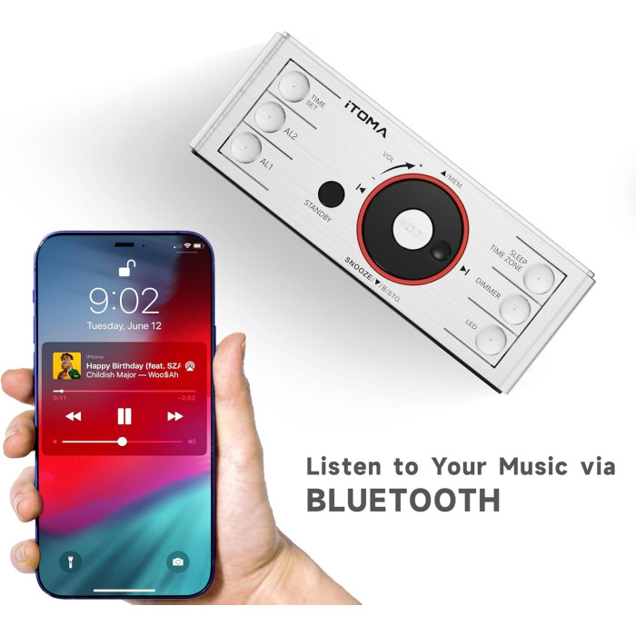 Многофункциональный будильник-радио iTOMA CKS708 с Bluetooth-динамиком