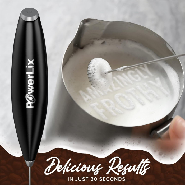 Ручний електричний спінювач молока (Капучінатор) PowerLix ZP-DQ2001 Milkpro Black