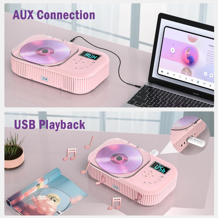Портативний CD-плеєр Greadio CD318 з Bluetooth та вбудованими динаміками