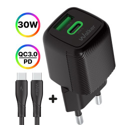 Мережевий зарядний пристрій (адаптер) WALKER WH-71 Black