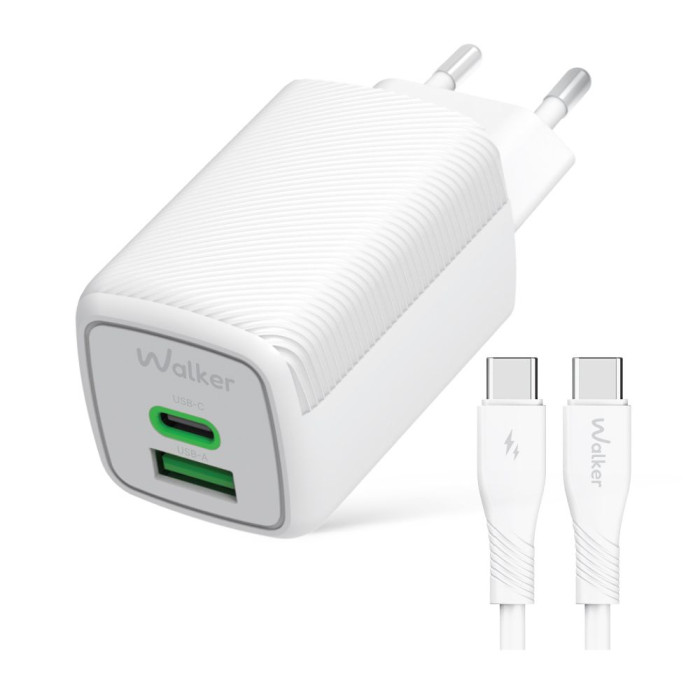 Мережевий зарядний пристрій (адаптер) 2в1 WALKER WH-75