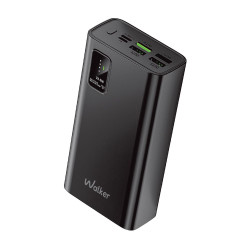Повербанк (УМБ) внешний аккумулятор WALKER WB-730 30000mAh Черный (Black)