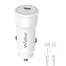 Автомобільний зарядний пристрій WALKER WCR-63 White